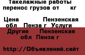  Такелажные работы, перенос грузов от 100 кг › Цена ­ 1 000 - Пензенская обл., Пенза г. Услуги » Другие   . Пензенская обл.,Пенза г.